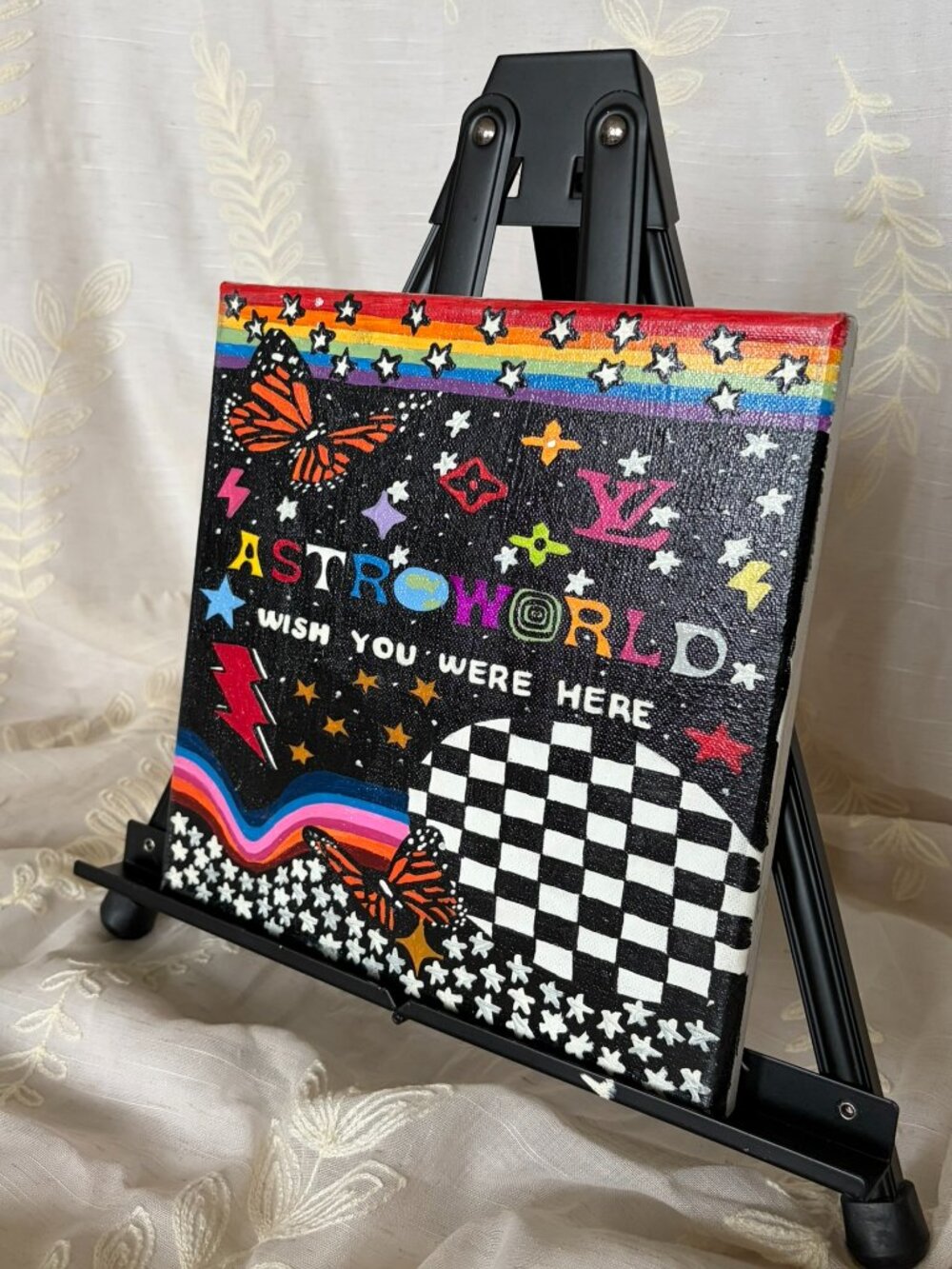 Hand Painted Astroworld Inspired Colorful Canvas 10x10